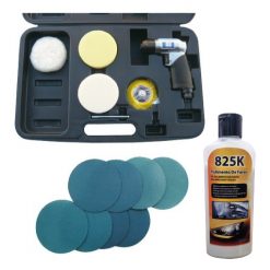 AR-T-825K-COMPLETA - Mini pulidora kit para faros con regulador de velocidad (incluye lijas y pulimento)